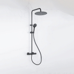 Adema sparkle 2.0 ensemble de douche à effet pluie avec thermostat douche de tête 30cm douchette à main 3 positions noir 110cm SW773199