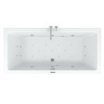 Riho Easypool 3.1 Lusso baignoire balnéo droite 180x80cm hydro 6+4+2 aéro 11 colour haut-parleur touch commande incluse pieds et bonde blanc SW699387