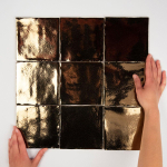Terravito Viondo carreau mural - 13x13cm - 10mm - Carré - Or brillant SW522636