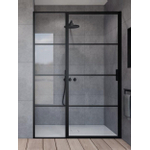 Marenza Bellini Douchedeur - 150x200cm - vast paneel - frame lines buitenzijde - anti kalk - mat zwart SW491690