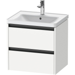 Duravit Ketho 2 Wastafelonderkast - 2 laden - 58.4x45.5x54.9cm - grepen antraciet - wit mat SW772899