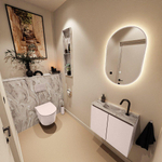 MONDIAZ TURE-DLUX Meuble toilette - 60cm - Rosee - EDEN - vasque Glace - position centrale - 1 trou de robinet SW1103482