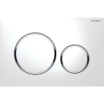 Geberit Sigma20 bedieningplaat - 2-toets spoeling - frontbediening - 24.6x16.4cm - set van 2 - glans wit SW889965