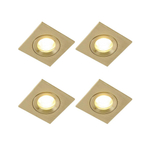 QAZQA Xena inbouwspot - set van 4 - 8x8cm - IP44 - vierkant - goud SW1209724