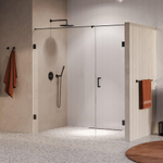 BRAUER Void Porte de niche - 2 pièces - 190x200cm - Porte battante murale 70cm - revêtement verre - réversible - verre clair - PVD gunmetal brossé SW1418311