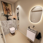 MONDIAZ TURE-DLUX Meuble toilette - 40cm - Rosee - EDEN - vasque Glace - position droite - sans trou de robinet SW1103454