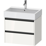 Duravit Ketho.2 Wastafelonderbouwkast - met 2 laden - 68.4x46x54.9cm - met grepen antraciet - hoogglans wit SW772331