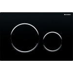 Geberit Sigma20 bedieningsplaat - 2-toets spoeling - ronde knoppen - zwart/glans chroom/zwart - dualflush - glans zwart SW53746