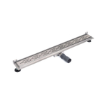 BRAUER Caniveau de douche - cadre d'étanchéité - 90x7x6.7cm - à fond creux - sortie latérale - inox SW6708
