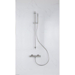 Fortifura Calvi douchekraan - met glijstangset - met staafhanddouche - metalen doucheslang - PVD - geborsteld RVS SW811925