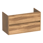 BRAUER Adore meuble sous-lavabo - 100x46x55cm - 2 tiroirs softclose - sans poignée - 1 découpe pour siphon - Honey SW1198209