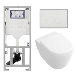 Villeroy & Boch Subway 2.0 Compact Toilet Pack DirectFlush - réservoir Geberit - fermeture douce - démontage rapide - plaque de commande boutons ronds - blanc SW791654
