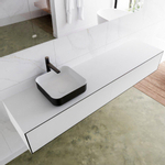 Mondiaz Lagom Meuble salle de bains 190x30.9x45cm Solid Surface Urban 2 tiroirs avec lavabo BINX vasque à poser Gauche 1 trou de robinet SW409312