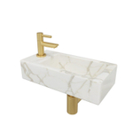 Wiesbaden Mini-Rhea pack lave-mains – 36 x 18 x 9 cm – céramique blanche – perçage à gauche – Amador SW794546