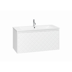 Crosswater Vergo ensemble de meubles de salle de bain - 99.8x47.6x45.5cm - 1 lavabo en céramique - 1 trou pour le robinet - 1 tiroir - blanc mat SW892776