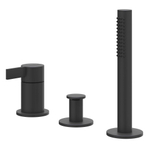 IVY Pact Combinaison pour bord de baignoire - 3 voies - mitigeur - douchette extractible - sans bec - Noir mat PED SW1031157