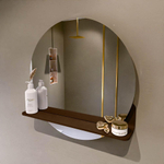 Mondiaz SPOT spiegel – Ø60 cm – met planchet – Rust (bruin) SW1235601