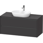 Duravit Ketho.2 Wastafelonderbouwkast - inclusief consoleplaat - met 2 laden - 120x55x56.8cm - met handgrepen antraciet - grafiet supermat SW772044