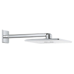 GROHE Rainshower SmartActive 310 Cube Douche de tête - 31cm - 2 types de jets - bras mural 43cm - moon white/chrome SW108082