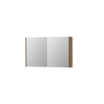 INK SPK1 Spiegelkast - 100x14x60cm - 2 deuren - dubbelzijdige Spiegel - schakelaar en stopcontact - MDF Fineer Ash grey SW439730