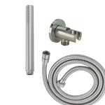 Wiesbaden Caral ensemble de douchette encastré rond 1 jet douchette barre avec flexible de douche conique et support mural inox SW444743