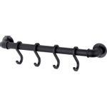 Mora Garden Support mural 49cm avec 4 crochets Noir Industriel SW419877