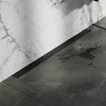 Brauer Caniveau de douche - 90x7.5cm - rebord mural - Inox - Noir SW771630