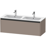 Duravit Ketho.2 Wastafelonderbouwkast - met 1 lade - voor dubbele wastafel - 128x48x44cm - met greep antraciet - basalt mat SW772055