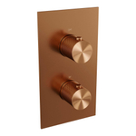 Brauer Copper Carving inbouwthermostaat - met inbouwdeel - 2 carving knoppen - PVD - geborsteld koper SW715706