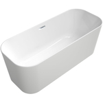 Villeroy & Boch finion kunststof - vrijstaand duobad quaryl ovaal - 170x70x48cm - inclusief push to open afvoerplug + overloop chroom/wit - wit chroom SW106598