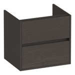 BRAUER Adore wastafelonderkast - 60x46x55cm - 2 softclose lades - greeploos - 1 sifon uitsparing - Timber Anthracite SW1198355