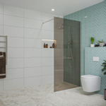 Fortifura Galeria inloopdouche - 100x200cm - rookglas - wandarm - PVD - geborsteld RVS SW876903