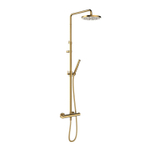 Hotbath Ace Regendoucheset - thermostatisch - hoofddouche 21cm - staafmodel handdouche - gladde doucheslang - PVD - geborsteld messing goud SW1119154