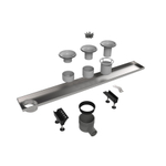 Easy Drain Multi élément encastré inox sans bride siphon excentrique 30/35/50mm 80cm profondeur d’encastrement à partir de 79mm avec sortie latérale 2302816