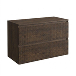 Saniclass Holz Atelier Badkamermeubelset - 100x45x62cm - houten topblad - zonder kraangat - 2 lades - mat eiken charcoal (hout) SW1436737