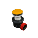 Mondiaz Click siphon - 6,7cm - gain de place - rond - Solid surface Ocher SW476753