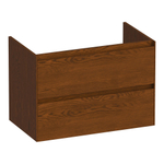 BRAUER Inspire wastafelonderkast 80 2 softclose lades - greeploos - 1 sifon uitsparing - massief eiken - lamellen eiken bruin SW1200696