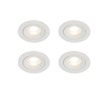 QAZQA Xena Spot encastrable - lot de 4 - 8x8cm - IP44 - Rond - Blanc SW1209720