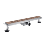 Fortifura Galeria douchegoot - 80cm - met vloerflens - met rooster - PVD - geborsteld koper SW968224
