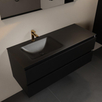 Mondiaz Aivy ensemble de meuble de salle de bains - 120x45x50cm - 1 trou de robinet - 1 vasque urban Solid surface - Gauche - 2 tiroirs - Avec miroir - MDF Urban SW909433