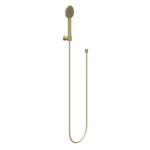 IVY Ensemble de douchette à main - rond - jet satiné - avec support mural réglable - tuyau de douche 150cm - modèle barre - 120 cm - or brossé mat PVD SW1031621