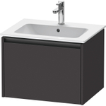 Duravit Ketho.2 Wastafelonderbouwkast - met 1 lade - 61x48x44cm - met greep antraciet - grafiet supermat SW771902