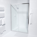 Marenza Slide Quick Fit Porte coulissante - 130x190cm - verre de sécurité 6mm - profilé alu - anti-calcaire - chrome SW238227