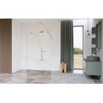 Fortifura Galeria Douche à l'italienne - 90x200cm - verre clair - anticalcaire - verre de sécurité 8mm - bras muraux - Inox brossé SW992795