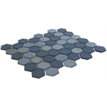 The Mosaic Factory Valencia mozaïektegel - 27.6x32.9cm - wandtegel - Zeshoek/Hexagon - Gerecycled glas Blue mat/glans SW374596