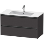Duravit Ketho.2 Wastafelonderbouwkast - met 2 laden - 101x48x55cm - met grepen antraciet - grafiet supermat SW772029