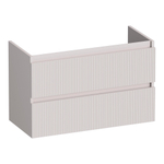 BRAUER Joy Wavy meuble sous-lavabo peu profond 80 2 tiroirs à fermeture en douceur - sans poignée - 1 découpe pour siphon - sable mat SW1201473