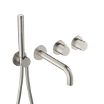 Hotbath Ace Partie extérieure - pour mitigeur thermostatique encastré - 2 voies - inverseur rotatif - bec de sortie - douchette à main - flexible de douche - Nickel brossé SW1117632