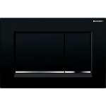 Geberit Sigma20 bedieningsplaat - 2-toets spoeling - rechthoekige knoppen - zwart/glans chroom/zwart - dualflush - glans zwart SW61801