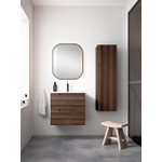 Adema Prime Balance Ensemble de meuble - 59.5x55x44.9cm - 1 vasque ovale en céramique Blanc - 1 trous de robinet - 2 tiroirs - miroir rectangulaire - Noyer SW1159479